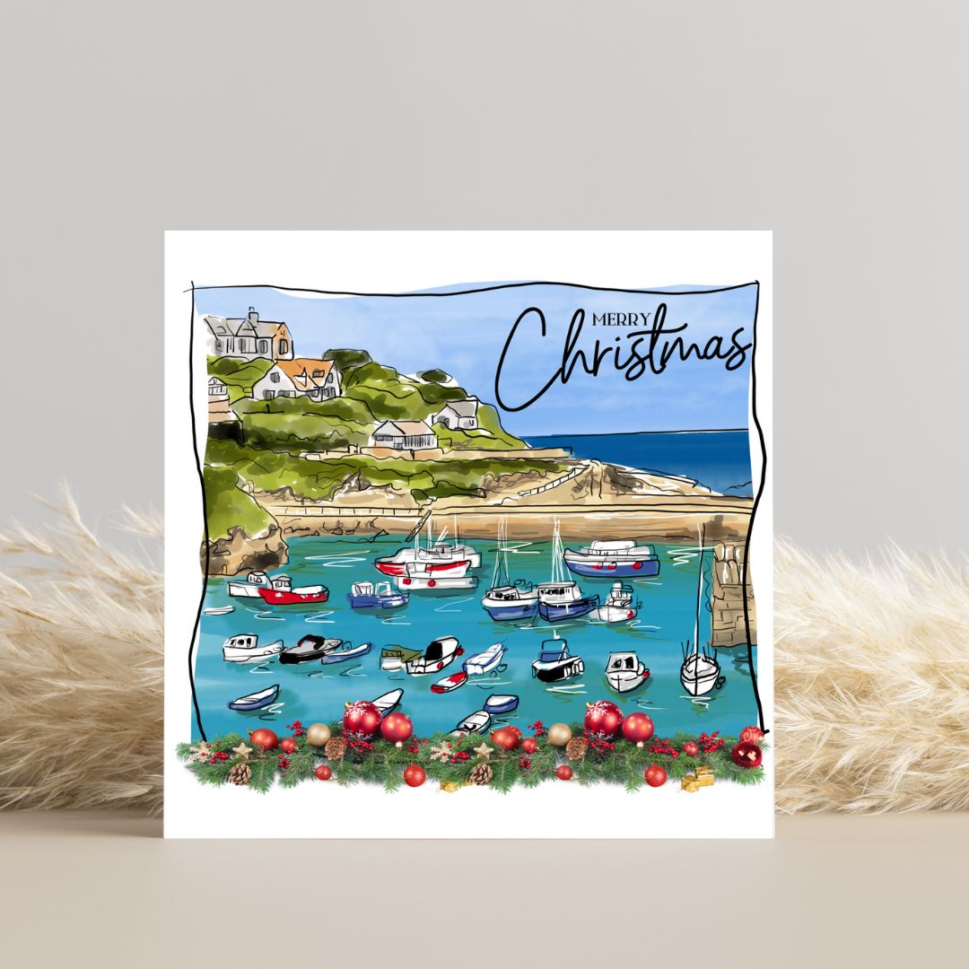 Christmas Card -  Newquay Harbour, Newquay, Cornwall