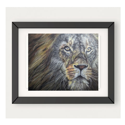 Lion Painting 'Brawn'  - Detailed soft pastel painting of a lion - PRINT