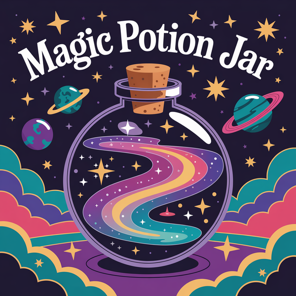 Bold and Easy Magic Potion Bottle Jar Colouring Pack Pages