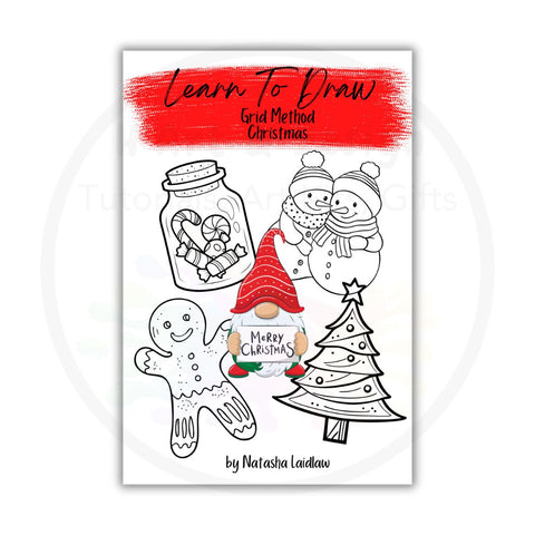 Learn to draw Christmas -grid method - for all ages at beginner level