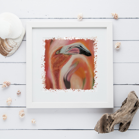 Nature's Own - Flamingoes painting as a print - version 2
