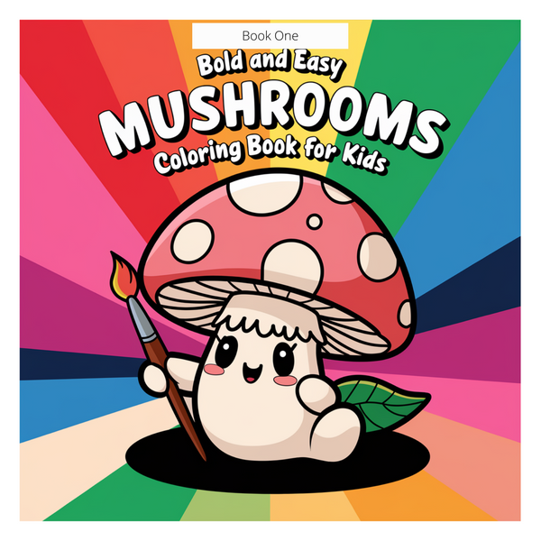 Bold and Easy Mushroom Kawaii Cute Coloring Pack