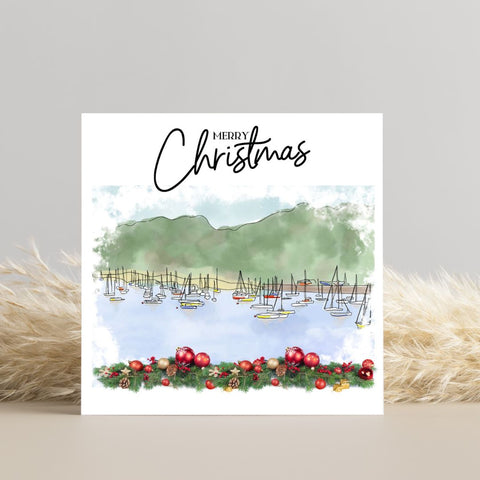 Christmas Card - Fowey, Cornwall (many boats)