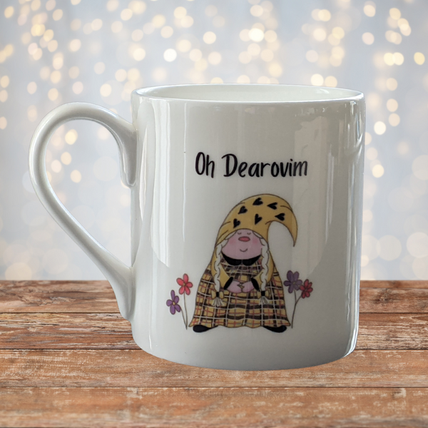 Cornish Gnome Mug - Dearovim - Bone China , hand printed