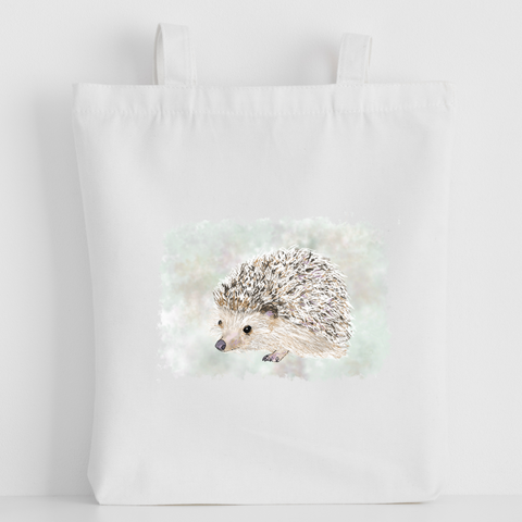 Nature's Own - Luxury canvas tote bag, Hedgehog, handprinted in Cornwall