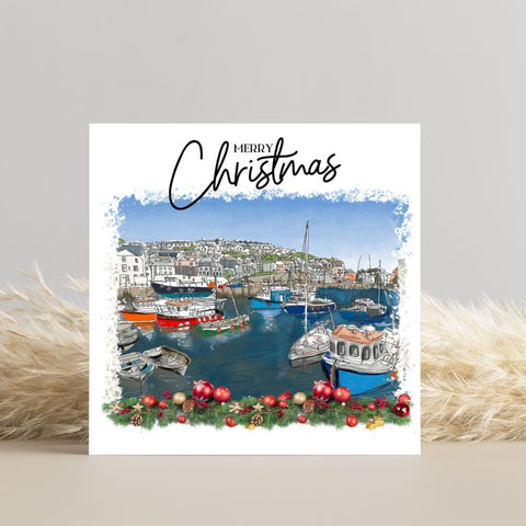 Christmas Card -  Mevagissey Harbour, Cornwall