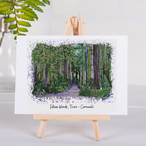 Art of Cornwall Greetings Card - Idless Woods, Cornwall