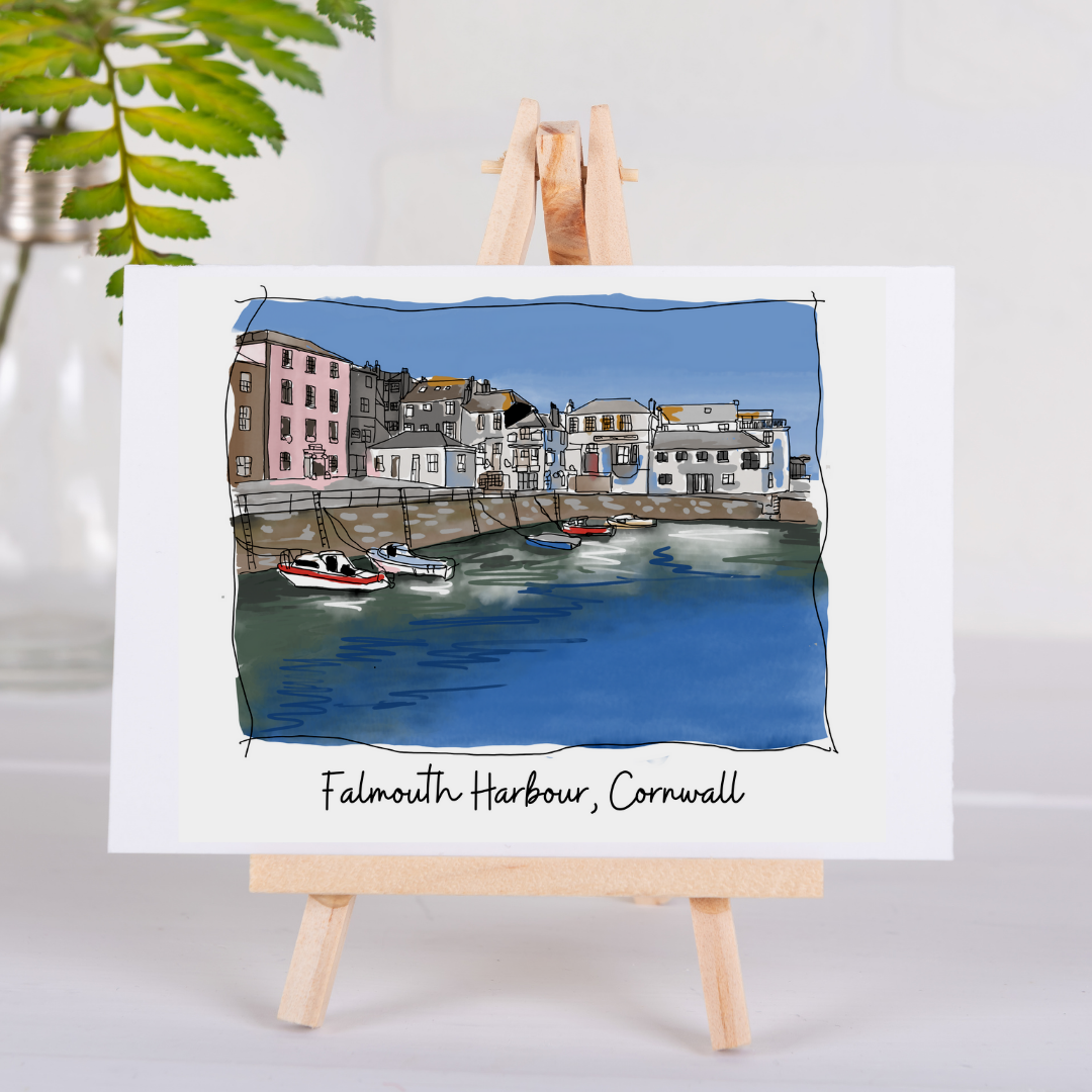 Art of Cornwall Greetings Card - Falmouth, Cornwall