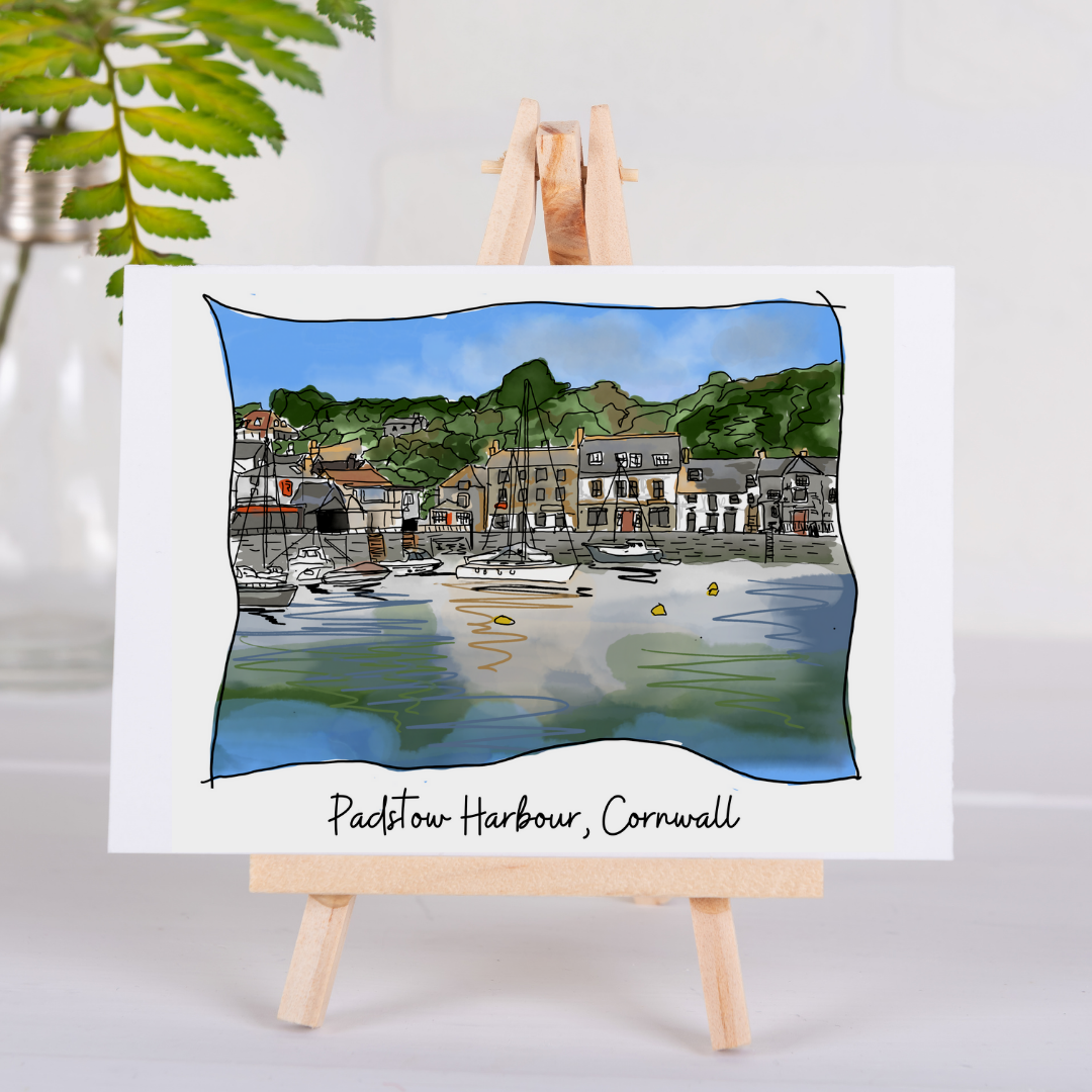 Art of Cornwall Greetings Card - Padstow, Cornwall