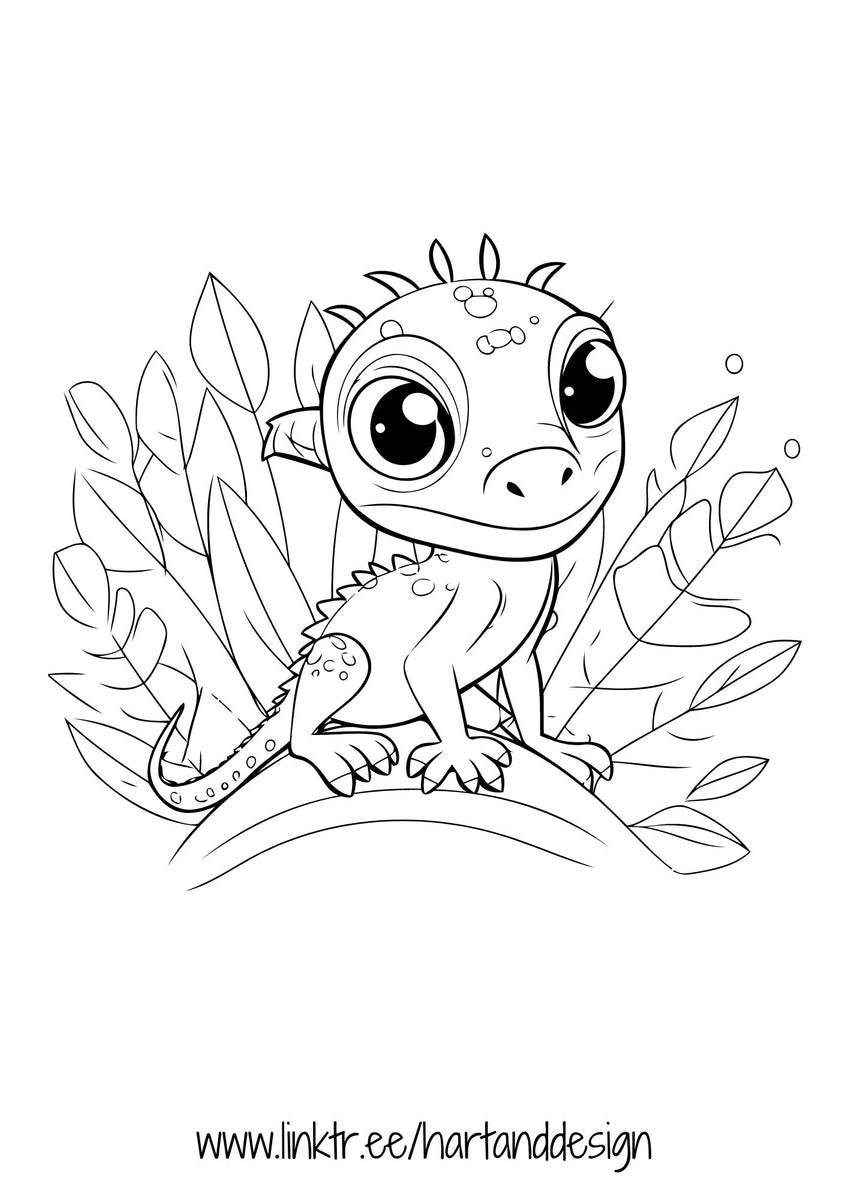 Lizard colouring in sheets, learn to draw sheets, printable colouring ...