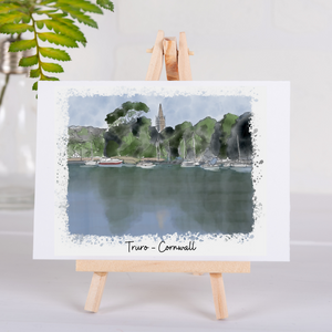 Art of Cornwall Greetings Card - Malpas, Truro, Cornwall