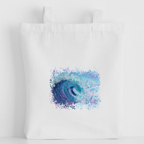 Nature's Own - Luxury canvas tote bag, Rainbow Wave, handprinted in Cornwall