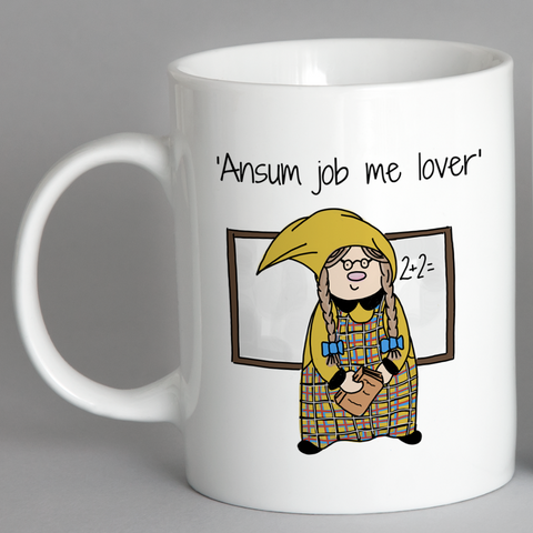 Cornish Gnome Mug - Miss Me Lover - ceramic and handprinted, personalise option