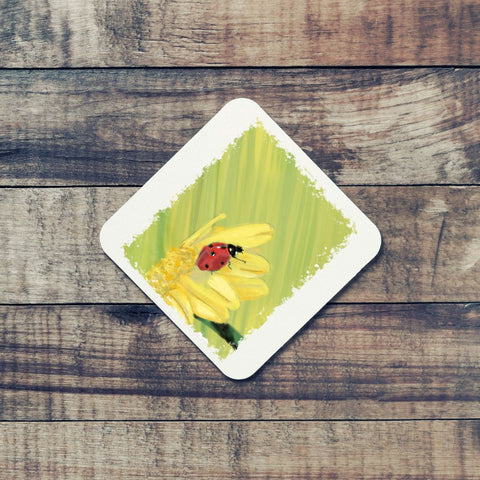 Nature's Own - Coaster - Ladybird on yellow flower