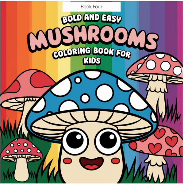 Bold and Easy Mushroom Kawaii Cute Coloring Pack