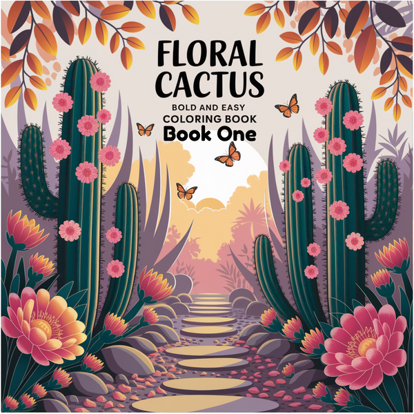 Bold and Easy Floral Satisfying Cactus Coloring Pack