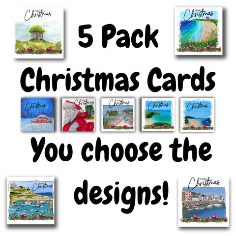 5 Pack Christmas Card - You choose the designs!!