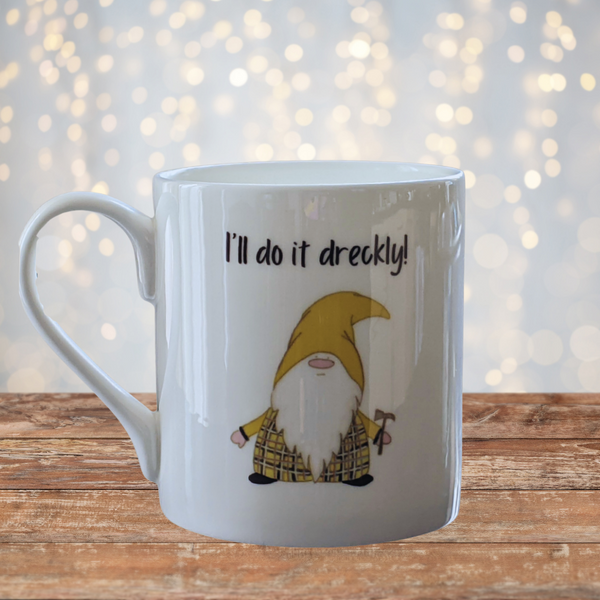 Cornish Gnome Mug - Dreckly -bone china and hand printed