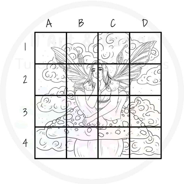 Learn to draw Fairies -grid method - for all ages at beginner level (download printable)