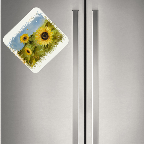 Nature's Own - Magnet - sunflower field Painting Artwork