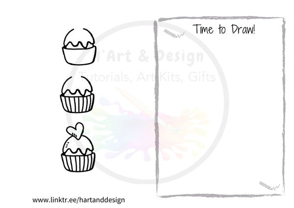 Learn to draw cute food doodles for all ages at beginner level PRINTED