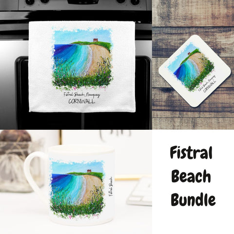 Fistral Beach Art Gift Homeware Bundle