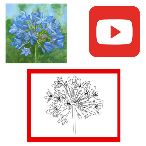 Free!!.. adult colouring page of 'Agapanthus' - HartandDesign