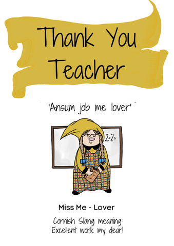 Thankyou Teacher Greetings Card - Miss Me-Lover