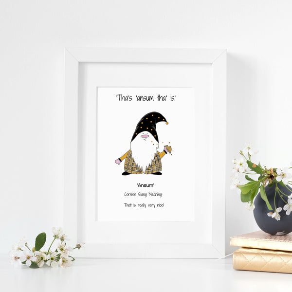 The Cornish Gnome Ansum Framed Print