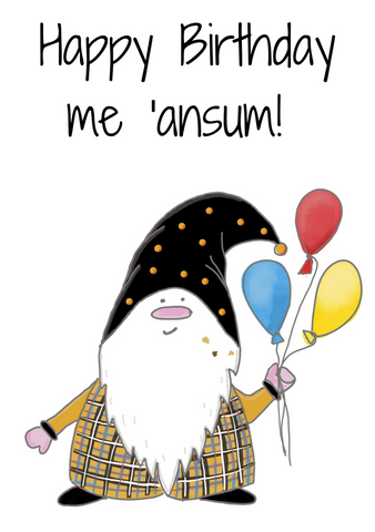 The Cornish Gnome Ansum Birthday Card