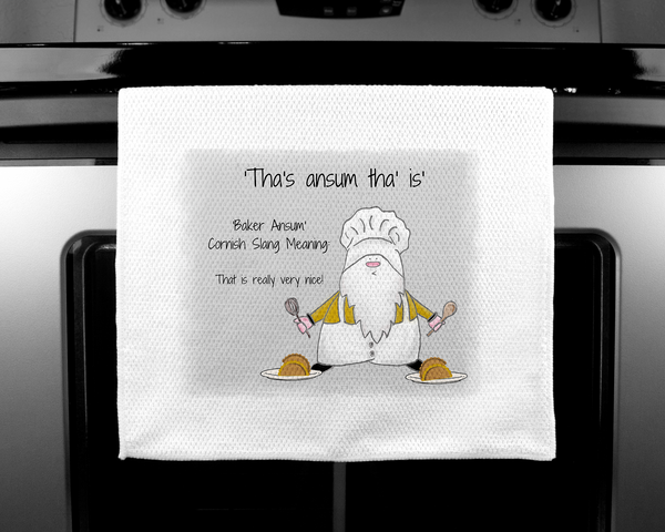 The Cornish Gnome Baker Ansum Teatowel