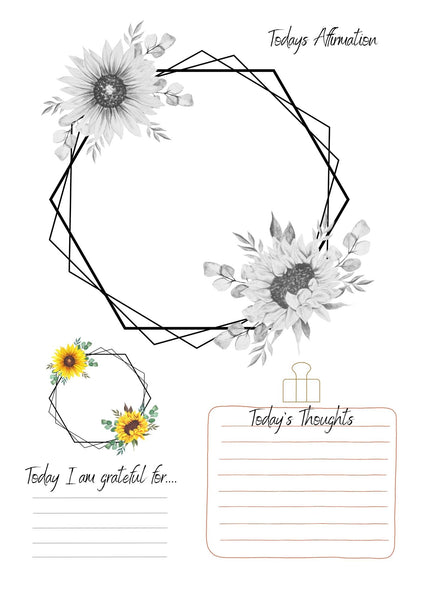 Petals and Pigments (download printable) Journal and adult colouring book