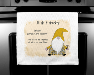 The Cornish Gnome Dreckly Teatowel