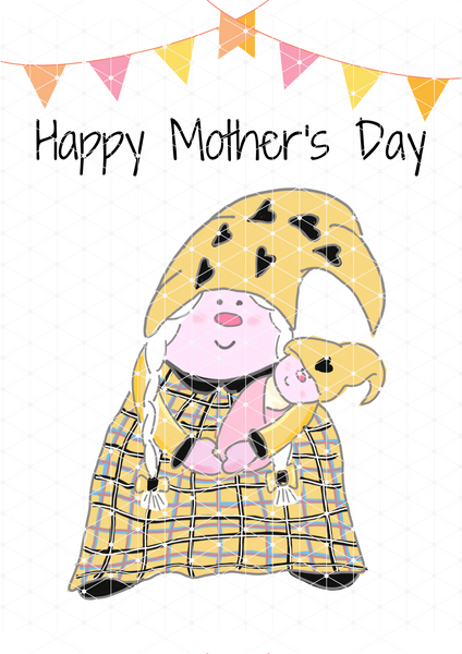 The Cornish Gnome - Mothers day Card - Baby girl