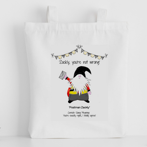 Cornish Gnome 'Postman Zackly' Tote Bag - personalise option