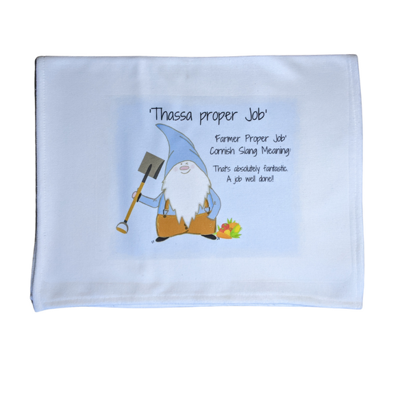 The Cornish Gnome Teatowels - Farmer Proper Job - Luxury handprinted teatowel