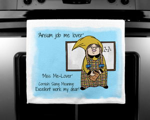 The Cornish Gnome Teatowels - Miss Me-Lover - Luxury handprinted teatowel