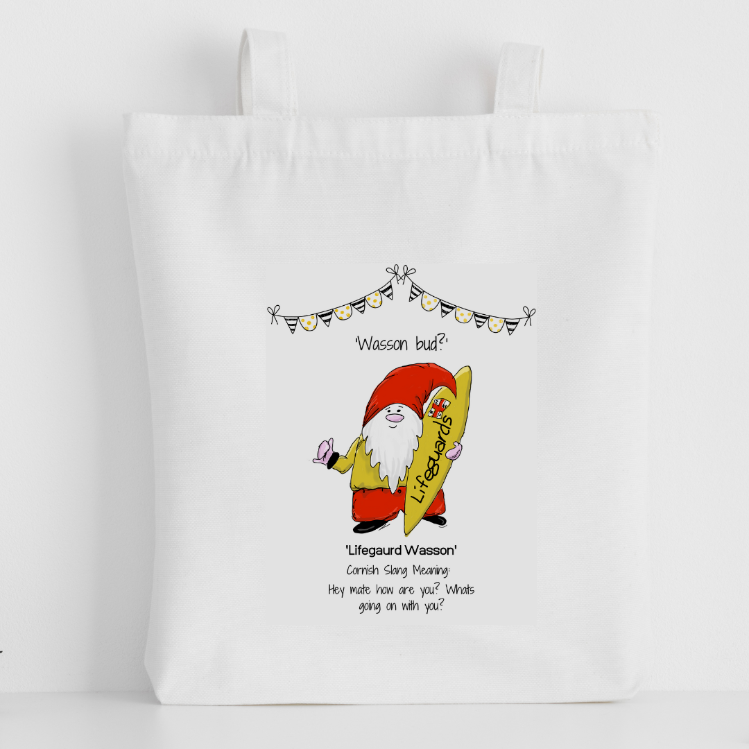 Cornish Gnome 'Lifeguard Wasson' Tote Bag - personalise option