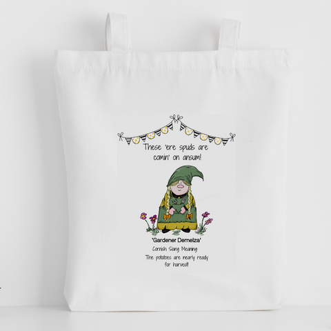 Cornish Gnome 'Gardener Demelza' Tote Bag - personalise option