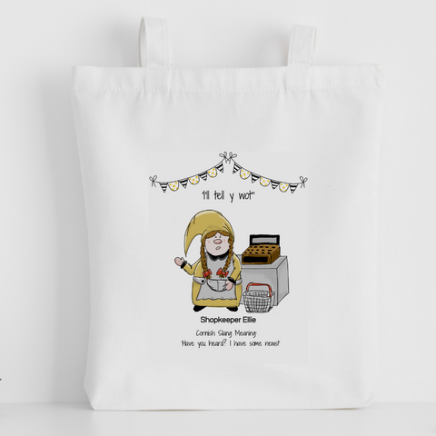 Cornish Gnome 'Shopkeeper Ellie' Tote Bag - personalise option