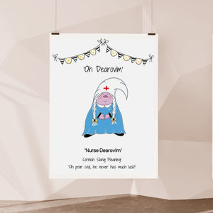 The Cornish Gnome Nurse Dearovim Print