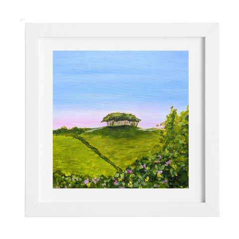 Art of Cornwall - Sunset Nearly there / home trees Cornwall Painting- Art Print