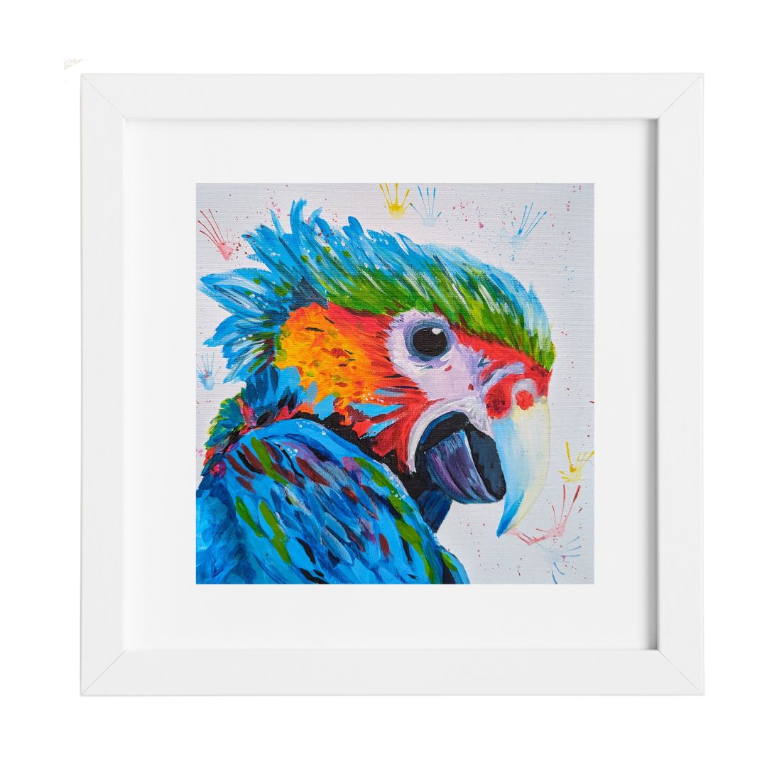 Nature's Own - Colourful Rainbow Parrot painting as a print