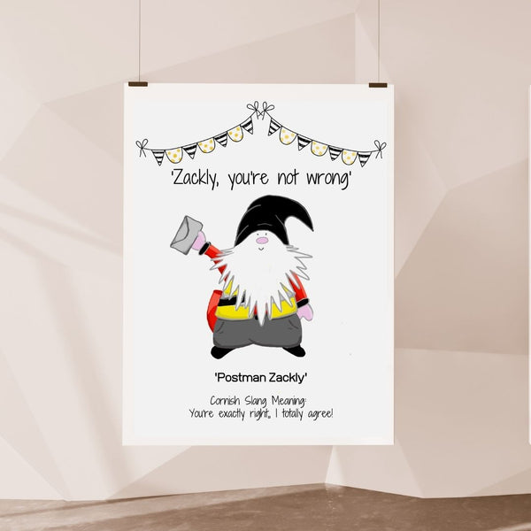 The Cornish Gnome Postman Zackly Print