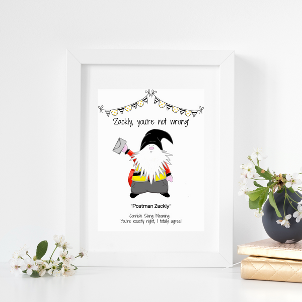 The Cornish Gnome Postman Zackly Framed Print