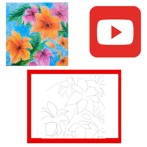 Free!!.. traceable / printable for you tube channel video tropical flowers - HartandDesign