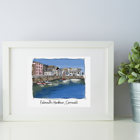 Art of Cornwall - Falmouth Harbour, Cornwall - Art Print - HartandDesign