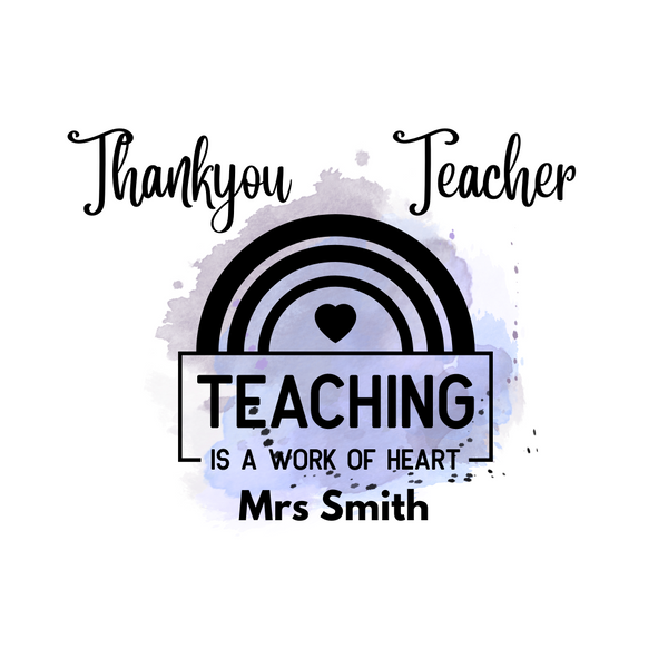 Personalised Teacher Thank You Present - High Gloss White Coaster - purple splash - HartandDesign