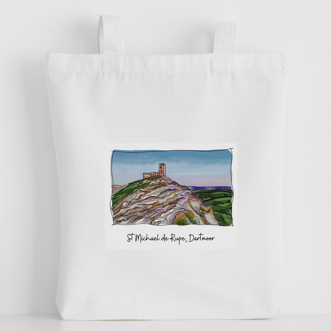 Art of UK - Luxury canvas tote bag, St.Michael De Rupe, Tavistock, handprinted- Devon Gift - HartandDesign