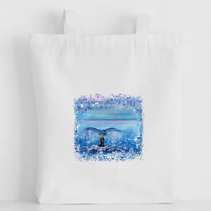 Nature's Own - Luxury canvas tote bag, Whale Tail painting, handprinted in Cornwall - HartandDesign